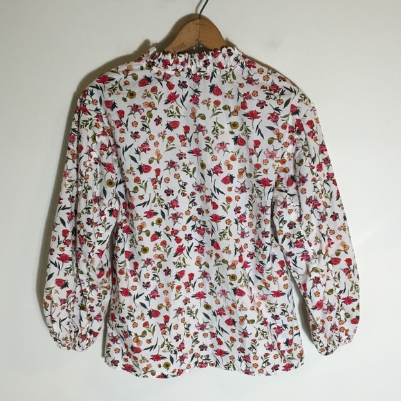 J. Crew Scalloped Tie Neck in Vintage Floral - Picture 2 of 7